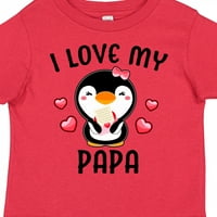 Inktastic Volim svoj papa sa slatkim pingvinom i srcima poklon toddler toddler djevojka majica