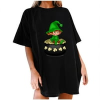 Ženska majica St. Patricks Clover Grafički duks irski za odmor TEES TUNIC Košulje Modni puni okrugli