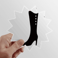 Jednostavna grafika crne visoke čizme Outline Sun Vinil naljepnice za prtljag grafiti cvjetni naljepnica