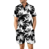 Cleariance Hawaiian setovi muški gumb prema dolje odijelo cvjetno tiskovina kratkih rukava Henley majice