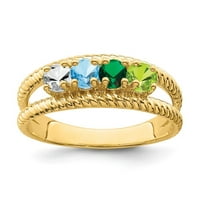 14K žuto zlato sintetički porodični nakit prsten
