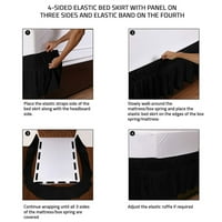 Krevetni suknji Tri tkanine elastične prašine rufflled 15 krojeno pad, lako instalirati otpornost na