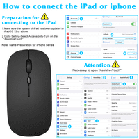 2.4GHz i Bluetooth punjivi miš za iPad Pro Bluetooth bežični miš za laptop MAC iPad Pro Computer Tablet