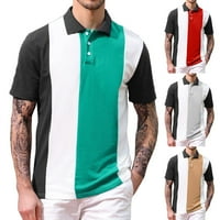 Polo majice za muškarce proljeće i ljetni slobodno vrijeme Sportski šivanje kontrastne pruge retro rever