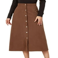 Paille ženske ljuljačke casual suknje labave jeseni suknja s dugim suknjama smeđu struka smeđa l