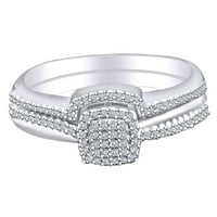 0. Carat okrugli rez bijeli prirodni dijamantski halo vjenčani angažman mladenkini prsteni 10k čvrsto