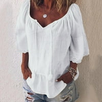 Žene Soild sa čipkom dugim rukavima za majice rukave bluza