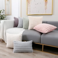 YeBay Cushion Cover dizajn Stripe Dizajn Dobra udobnost Soft Touch Anti-fauling Dekorativni of Fau Rabbit