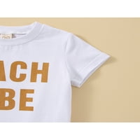 Jaweiw Toddler Baby ljetni odjevni set, slovo kratkih rukava na vrhu majica + džepne gaćice, mjesečne