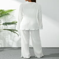 Žene Y2K hlače postavljene su prevelizirane cvjetne tiskane tipke dolje majica visokih struka hlače