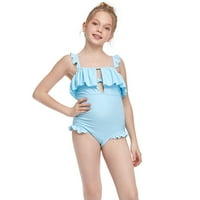 SHLDYBC Toddler Baby Kids Girls Ruffles Solidni jednodijelni kupaći kostimi kupaći kupaći kostimi, ljetni štedni prostor