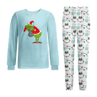 Porodična božićna pidžama set Božićni print dječje djece-dječje-kućne ljubimce-kućne ljubimce 2-komadni