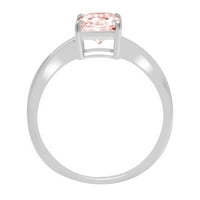 2.5ct zračenje rezano ružičasti simulirani dijamant 18k bijeli zlatni angažman za angažovanje prstena 5,5