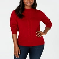 Karen Scott ženski kabelski prednji džemper crvene veličine x-mali