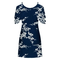 Haljine za prodaju za žene plus veličine kratkih rukava s cvjetnim uzorkama Okrugli vrat Hladno rame