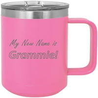 Moje novo ime je vakuum od nehrđajućeg čelika GRAMMIE OZ ​​ugravirana putna šolja za kafu sa klizačem,