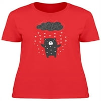 Medvjed doodle na srcu kiša majica žene -image by shutterstock, ženska XX-velika