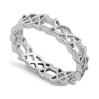 Sterling Silver Platinum pozlaćeni keltski stil Unise ženski prsten