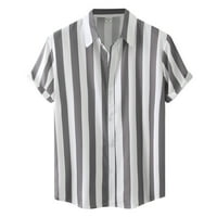 Polo majice za muškarce muške ljetne havaske prugaste košulje s kratkim rukavima skinute košulju na