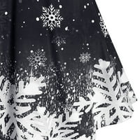 Vestidos para mujer casunes y elegantes, žene vintage božićni ombre boja snježne pahulje Ispiši se od