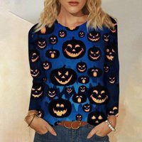 Bazyrey ženske vrhove plus veličina dukserica Halloween modni casual dugih rukava, pulover za pulover