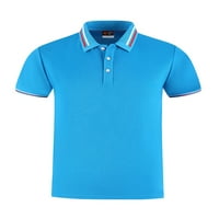 Bomotoo muška majica Dugmas Ljetni vrhovi rever izrez T Majice Atletski pulover Rad Tee Sky Blue XL