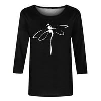 Kayannuo Falns Wemens Cleariance Dragonfly Graphic Print Okrugli vrat Majice s dugim rukavima za žene