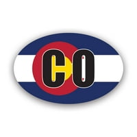 Kolorado zastava Ovalna naljepnica naljepnica - samoljepljivi vinil - Vremenska zaštitna - izrađena