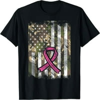 Camo zastavu ružičasta vrpca za dojku Patriotska majica