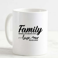 Porodica za kafu gdje život počinje i ljubav nikad ne završava roditeljima kući bijela šolja za kafu