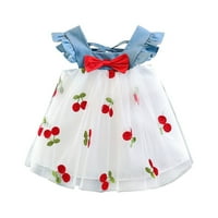 Little Girls Haljina kraljevska suknja bez rukava mreža za luk traper mrežasta suknja Kids Baby Sweet