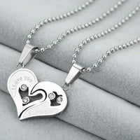 Park Par ogrlica za ljubitelje rhinestone Ljubitelji srca Ljubav Odgovarajući poklon za Valentinovo