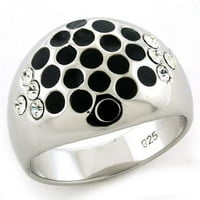 Loas - rodijumski sterling srebrni prsten sa gornjim klasom kristalno
