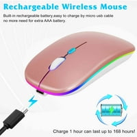 2.4GHz i Bluetooth miš, punjivi bežični LED miš za Lenovo Yoga Tablet Pro kompatibilan je sa TV laptop