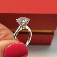 2.25ct okrugli rez Moissine 14k bijeli zlatni solitaire prsten za žene Pokloni Angažman vjenčanje