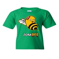 TEE Hunt Zombee Youth Majica Zombi Apokalipsa Smiješna mrtva pčela izbija mozak djeca Tee, zelena, velika