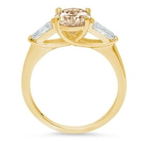 2.5ct ovalni rez braon šampanjac simulirani dijamant 18k žuto zlato egraviranje izjava godišnjica angažovanja