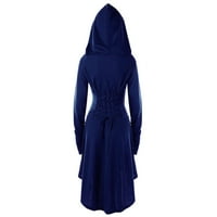Plus veličina padajuće haljine Maxi haljina dugih rukava s kapuljačom s kapuljačom up haljina dugačka