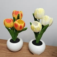 Tulip LED žarulja Stepless zatamnjena meka glava za osvjetljenje punjive visoke svjetline cvjetna stola lampica LED simulacija tulipana svjetlosnog spavaće sobe