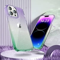 Clear futrola za iPhone Pro max, gradijent prozirna blistavo sjaj tanki lagani poklopac, robusni PC