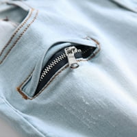 Muške redovne fit osnovne jean kratke hlače traper casual ljetne kratke hlače sa džepom svijetlo plave