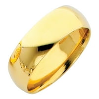 Čvrsta 14K žuta zlatna minska obična tradicionalna klasična udobnost Fit Wedding prsten veličine 9.5