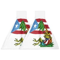 Portoriko zastava Flogh Frog Palm Tree Ručnik ručnika za kućanstvo upijajuća kuhinja ručnik ručnika