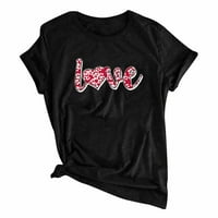 PHONESOAAAP Love Pismo Kratka majica O-izrez Print bluza Žene Casual rukava Modni vrhovi ženska bluza