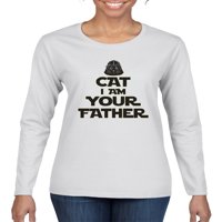Mačka Ja sam vaš otac mačji ljubavnik Ženska grafička majica dugih rukava, bijela, velika