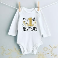 SHPWFBE Odeća Moja prva nova godina Baby Boy Girl New Year Outfits Pismo Ispiši Romper Tumpsit Outfits