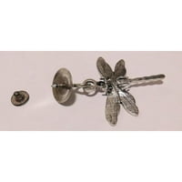 Dragonfly Dekorativna vilica za hlađenje prozora, metalna vuča, srebrna