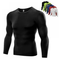 Muška sportska majica dugih rukava Brze suhe muške tekuće majice Teretana odjeća Fitness Top Black 2xl