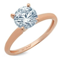 1. CT sjajan okrugli rez CLEAR simulirani dijamant 18K ružičasto zlato pasijans prsten sz 3.5