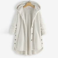 DTIDTPE jakne za ženska jakna Ženski džepni kaput nepravilni dugi kapuljač s rukavima plus veličina